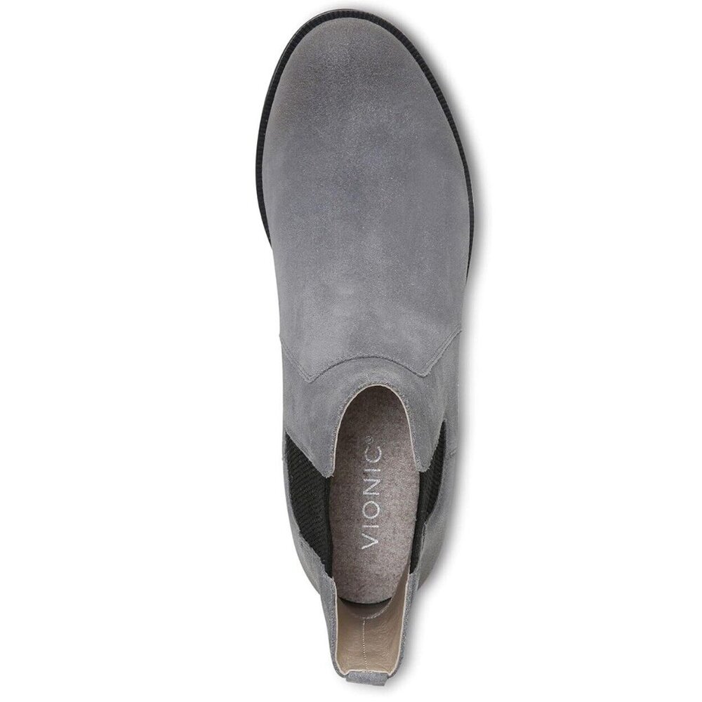Vionic Alana Womens 6 Charcoal Gray Suede Arch Support Ankle Boots New - Picture 6 of 7